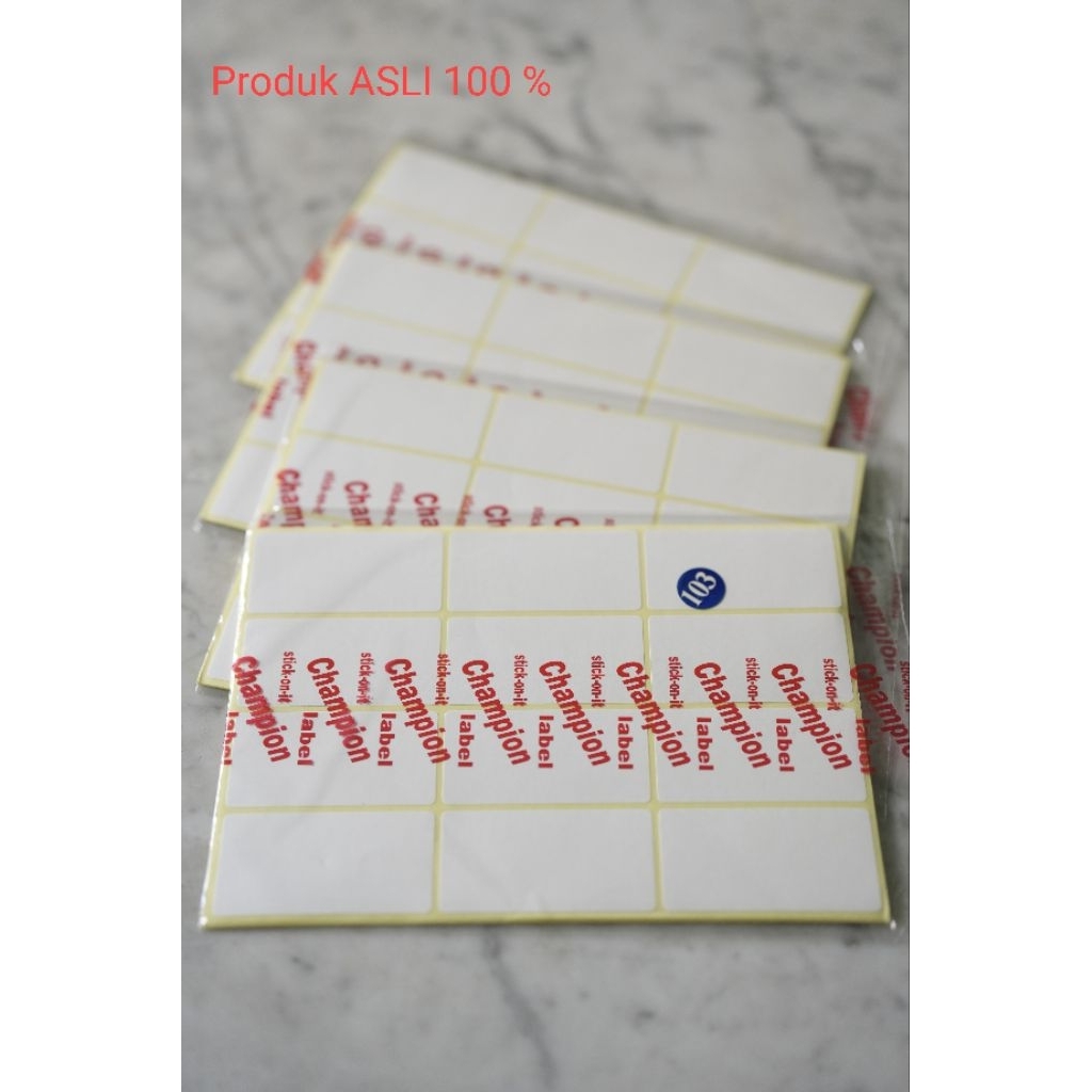 

Label Champion asli termurah isi 7 lembar