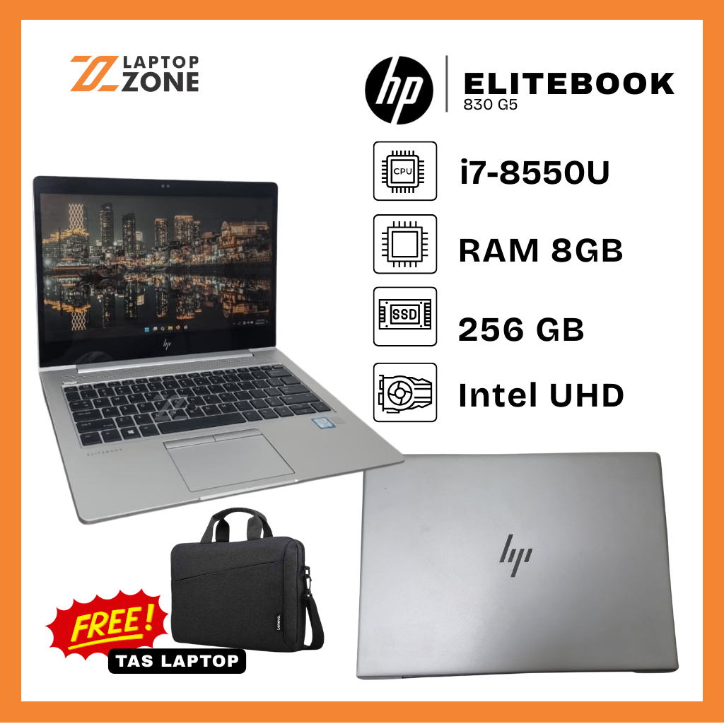 HP EliteBook 830 G5 Core i7-8550U  RAM 8GB SSD 256GB Laptop Second Murah Surabaya