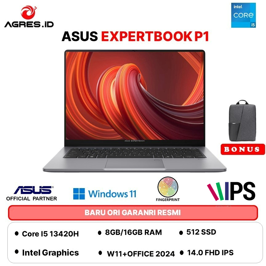 ASUS EXPERTBOOK P1403CVA I5 13420H - RAM 16GB 512GB W11+OHS 14.0FHD IPS