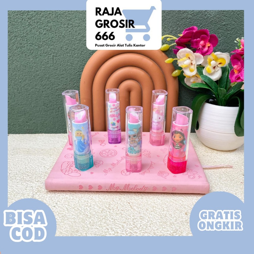 

PENGHAPUS ERASER LIPSTIK DISNEY ER-1232 SOUVERNIR GEMAS penghapus pensil Buah Warna Warni Lucu imut