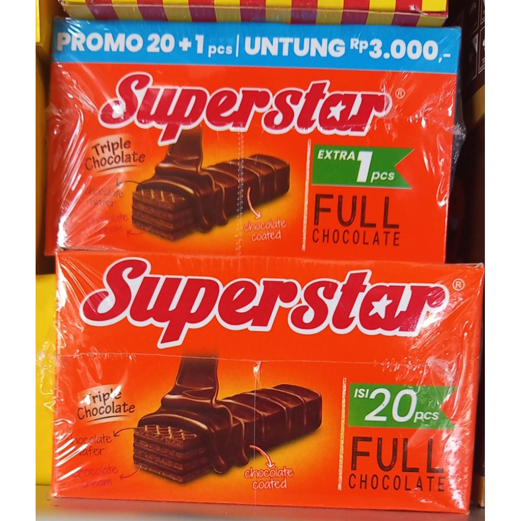 

Superstar Wafer Lapis Cokelat Tripple Chocolate isi 21 pcs