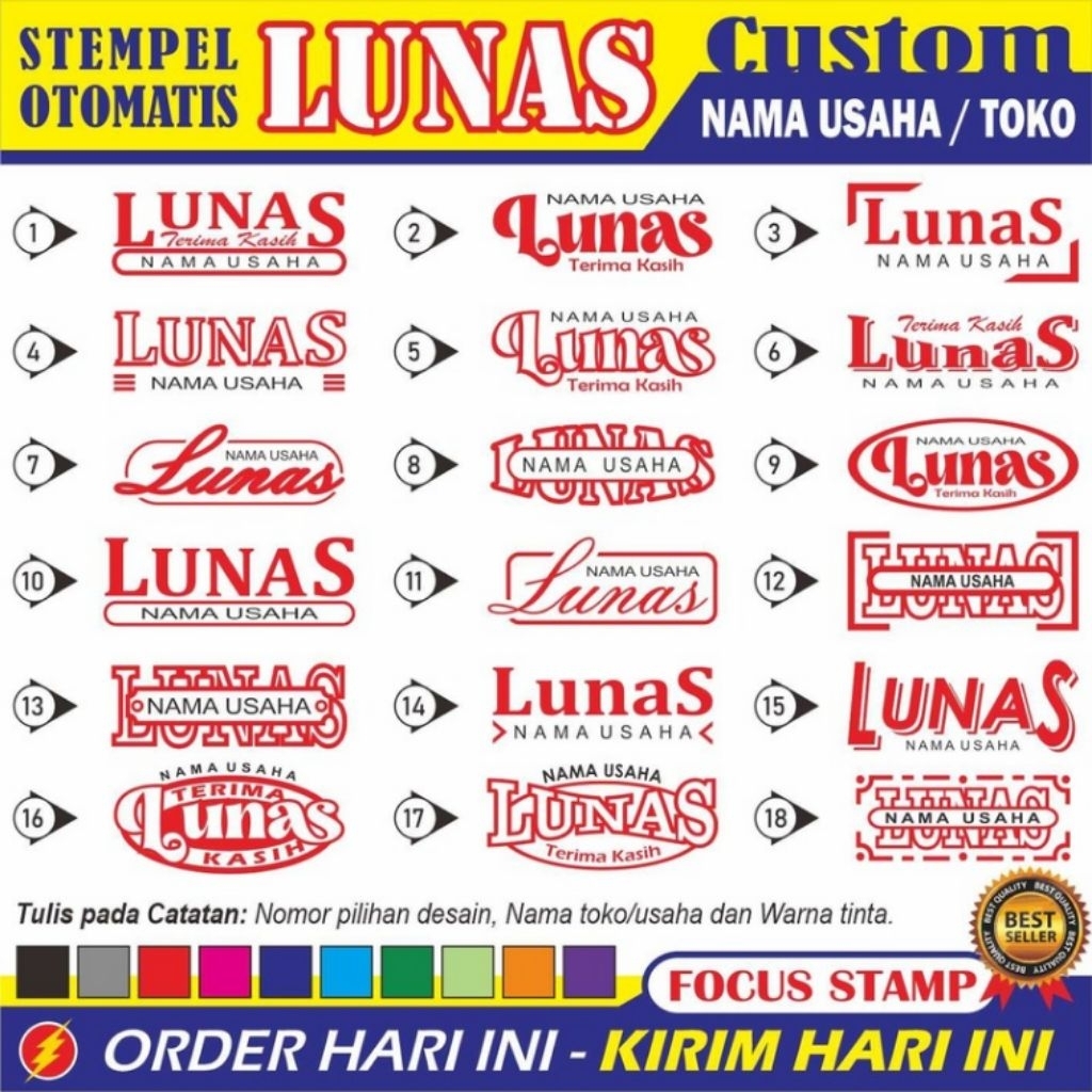 

STEMPEL LUNAS CUSTOM NAMA USAHA/TOKO