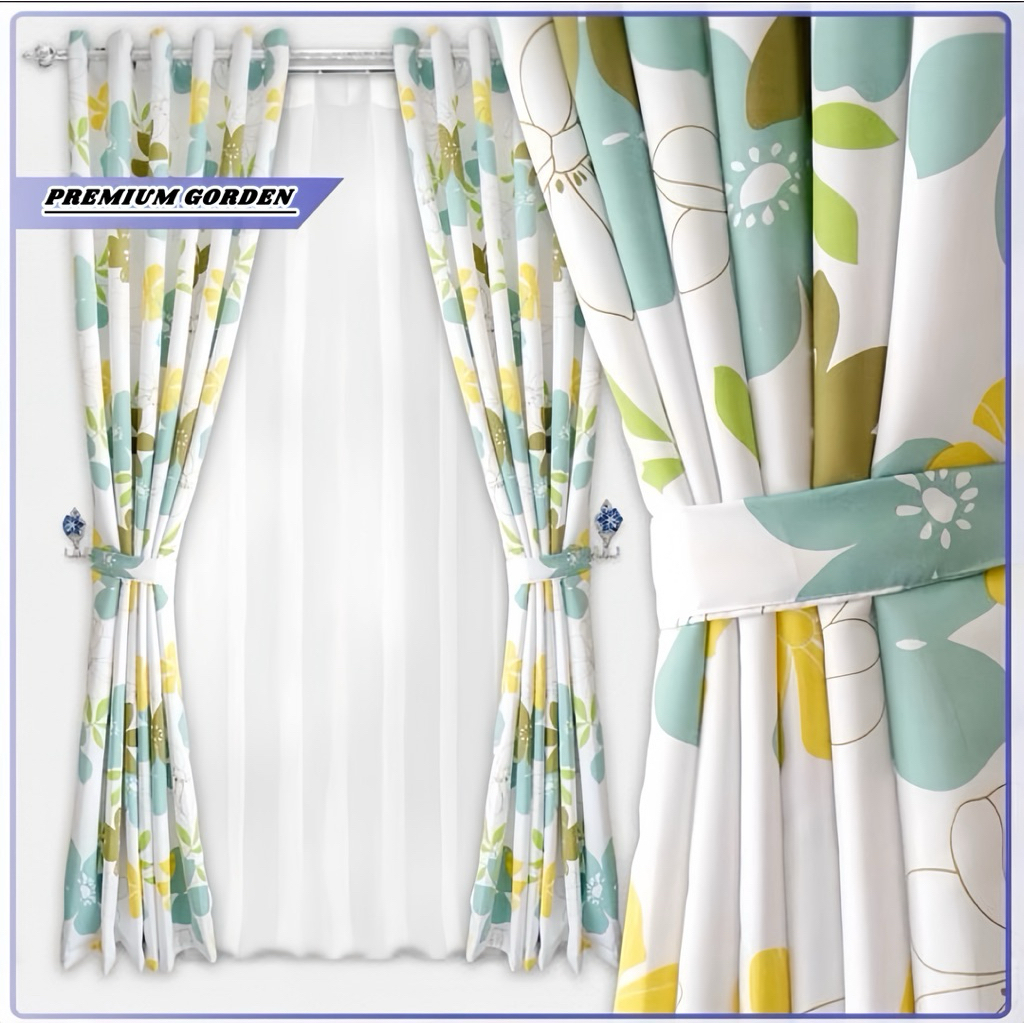 gorden blazer motif bunga gorden jendela minimalis tebal premium