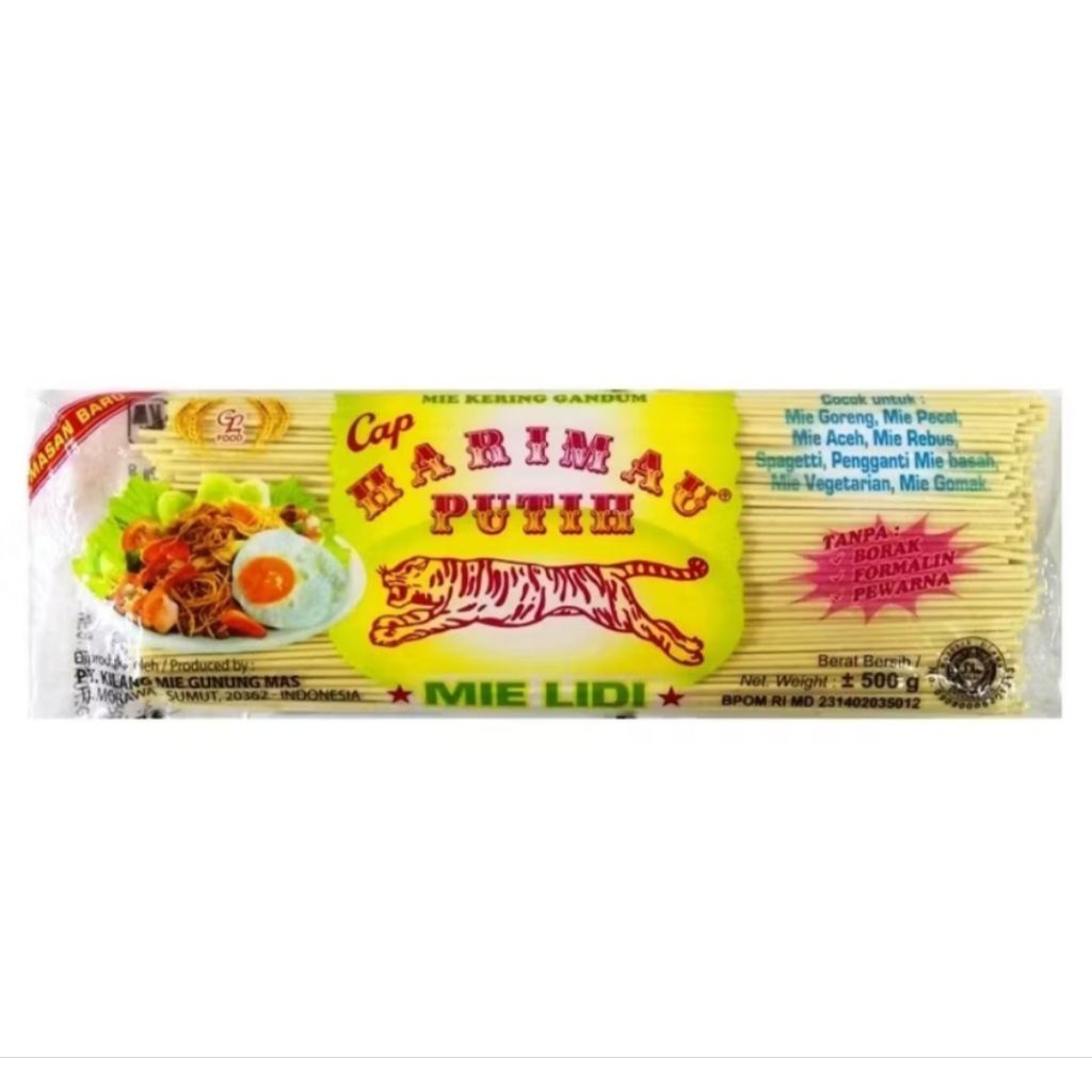 

Mie Lidi Cap Harimau Putih/ Mie Gomak 500g