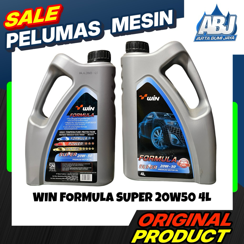 Oli Mobil WIN Formula Super 20W-50 Kemasan 4Liter