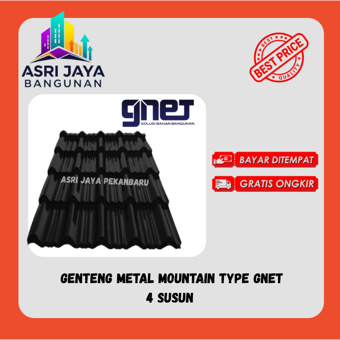 Atap atau Genteng Metal Doff Merk Gnet 4 Susun Mountain Type Segala Macam Ukuran Ketebalan