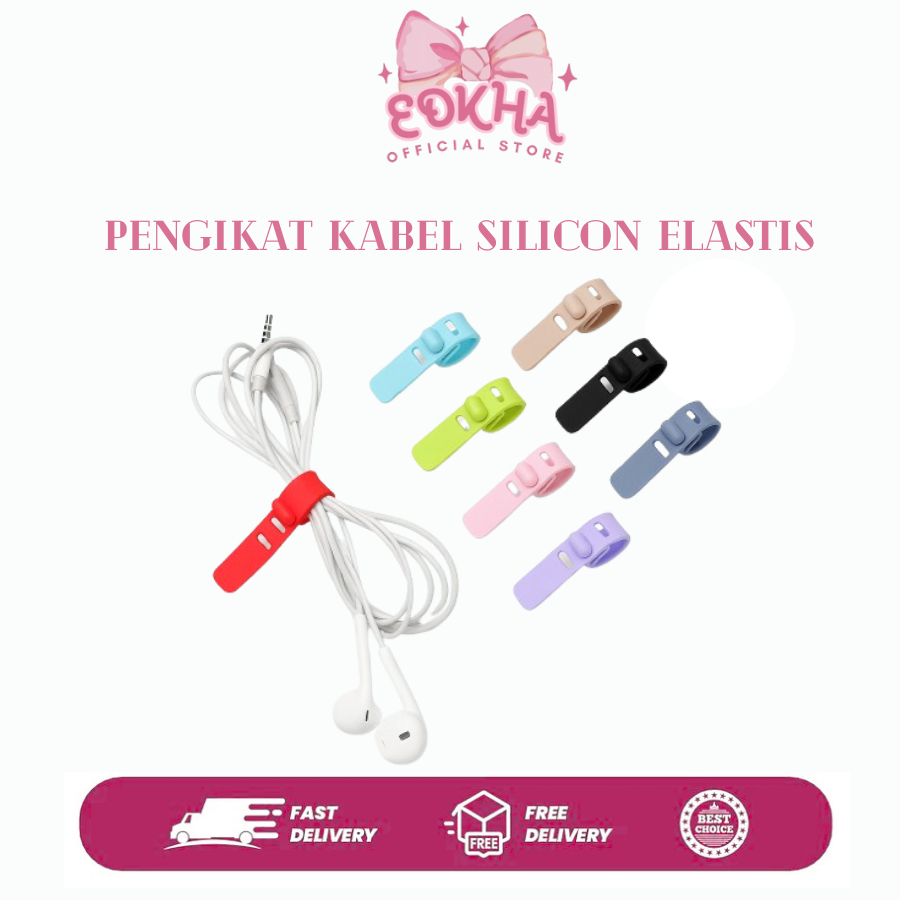 EDKHA - Pengikat Kabel Silicon Elastis Penggulung Kabel Rapi Cable Ties Charger Headset Penggulung K