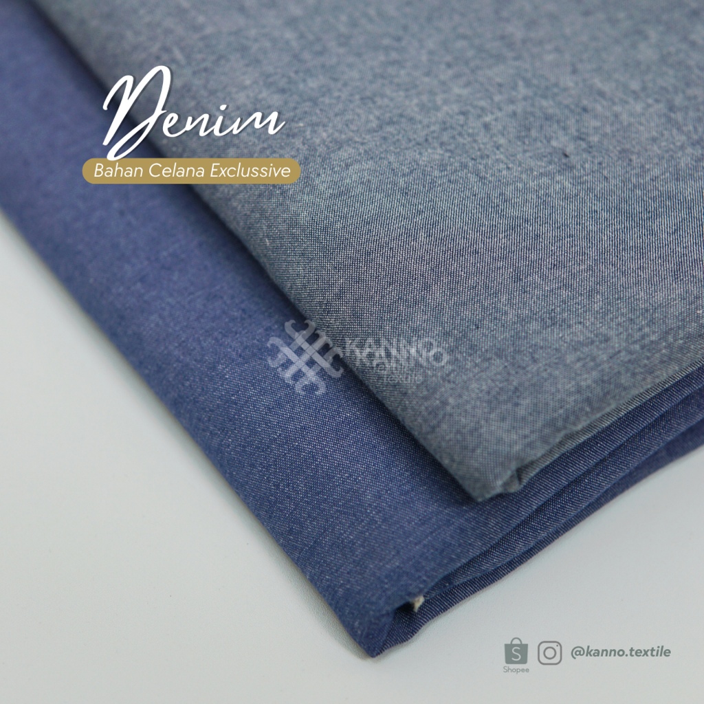 Kain Polos Denim Full Washed Premium 7 Oz Non Stretch Untuk Celana/Rompi/Baju [Harga 0,5 Meter]