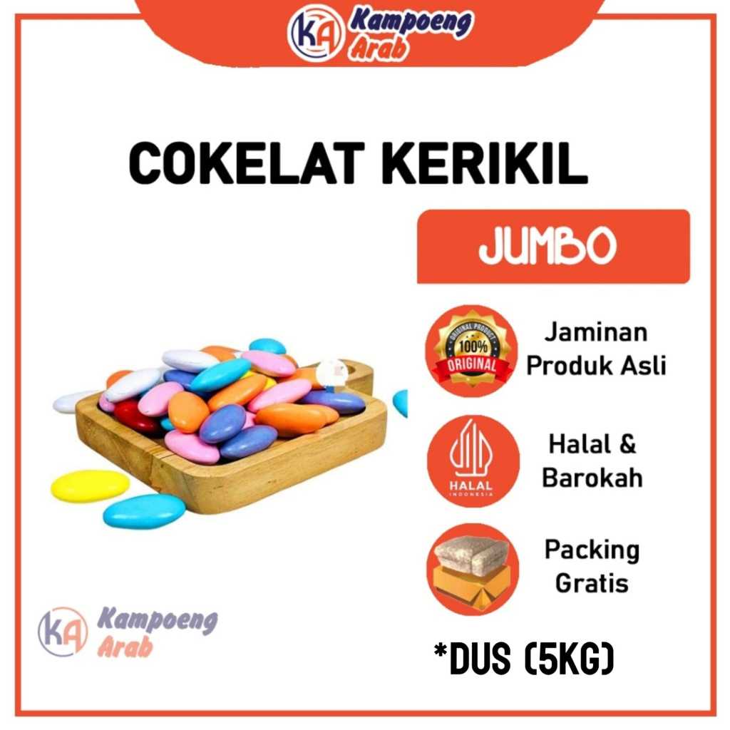 

Cokelat Kerikil Ukuran JUMBO DUS (5KG) Premium Enak Bergizi Untuk Moodbooster Oleh-Oleh Haji