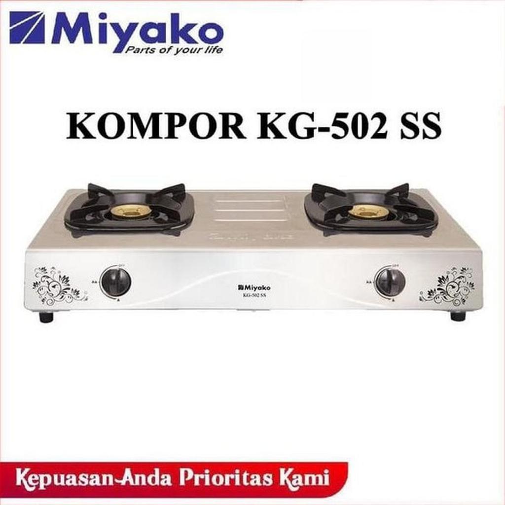 Miyako KG-502 SS Kompor Gas 2 Tungku Stainless Steel Anti Karat KG502SS / KG502 SS BATAM