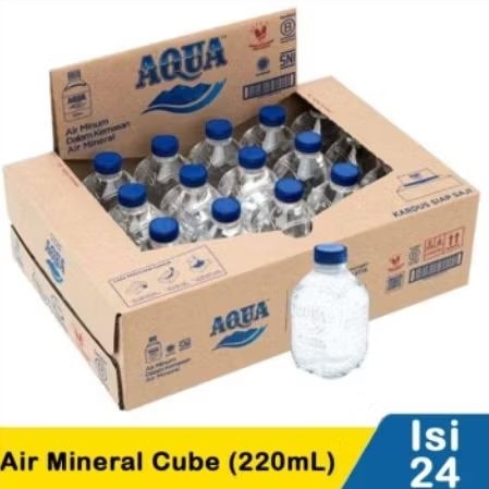 

air mineral aqua cube 220ml x 24 pcs per box