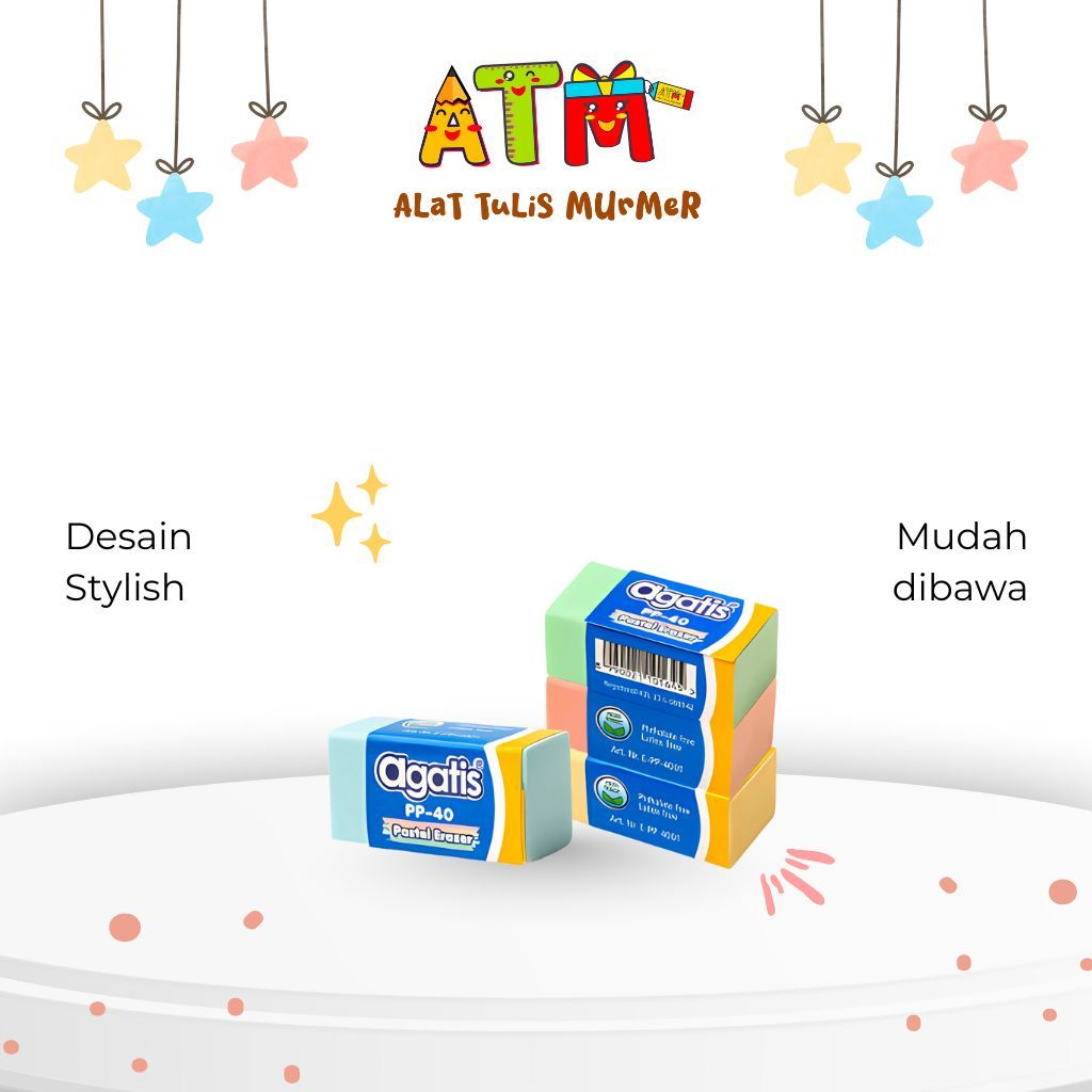 

eraser/penghapus/stip agatis eco pastel40s(1 pcs)