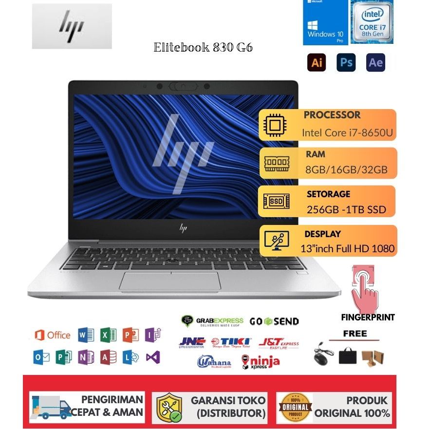 SPEK TINGGI Laptop HP Elitebook 830 G6/G5 Core i7 GEN 8 RAM 32GB/ SSD 1TB 14" INCH MULUSS touchscree