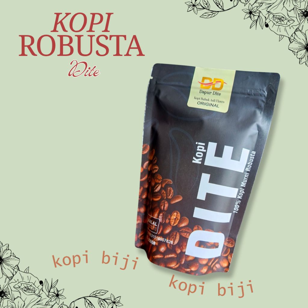 Kopi Biji Robusta Dite 200 gr dari Labuan Bajo Flores NTT