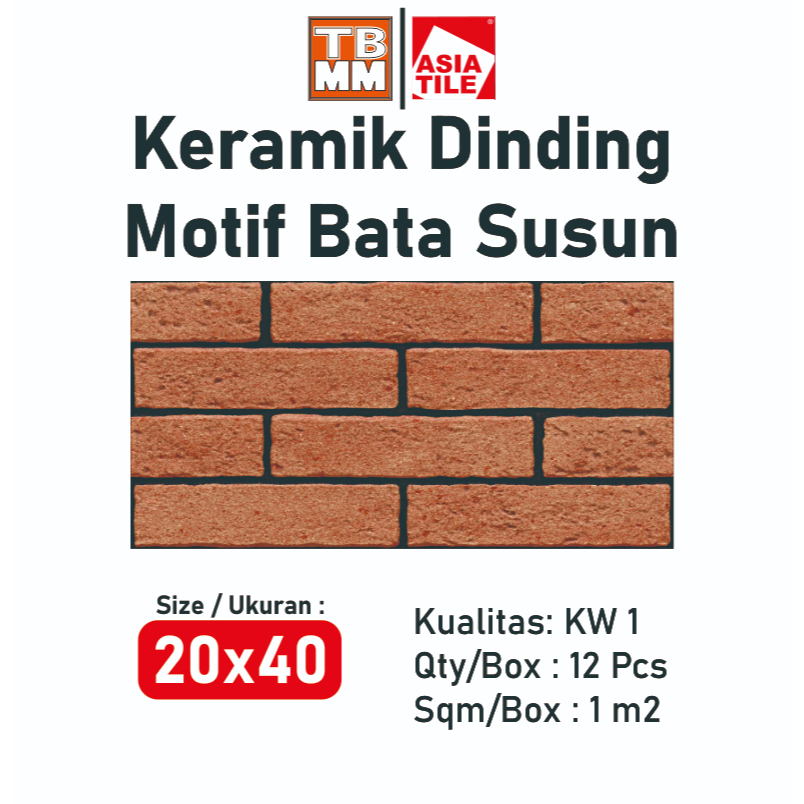 Keramik Dinding Bata Susun 20x40 / Keramik 20x40 Motif Bata Susun