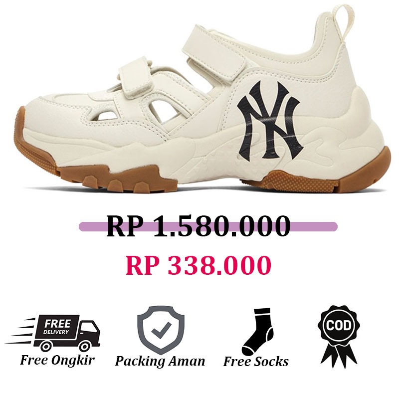 【COD】Sepatu Wanita MLB Big Ball Chunky Mask New York Yankees Sandals 100% Original