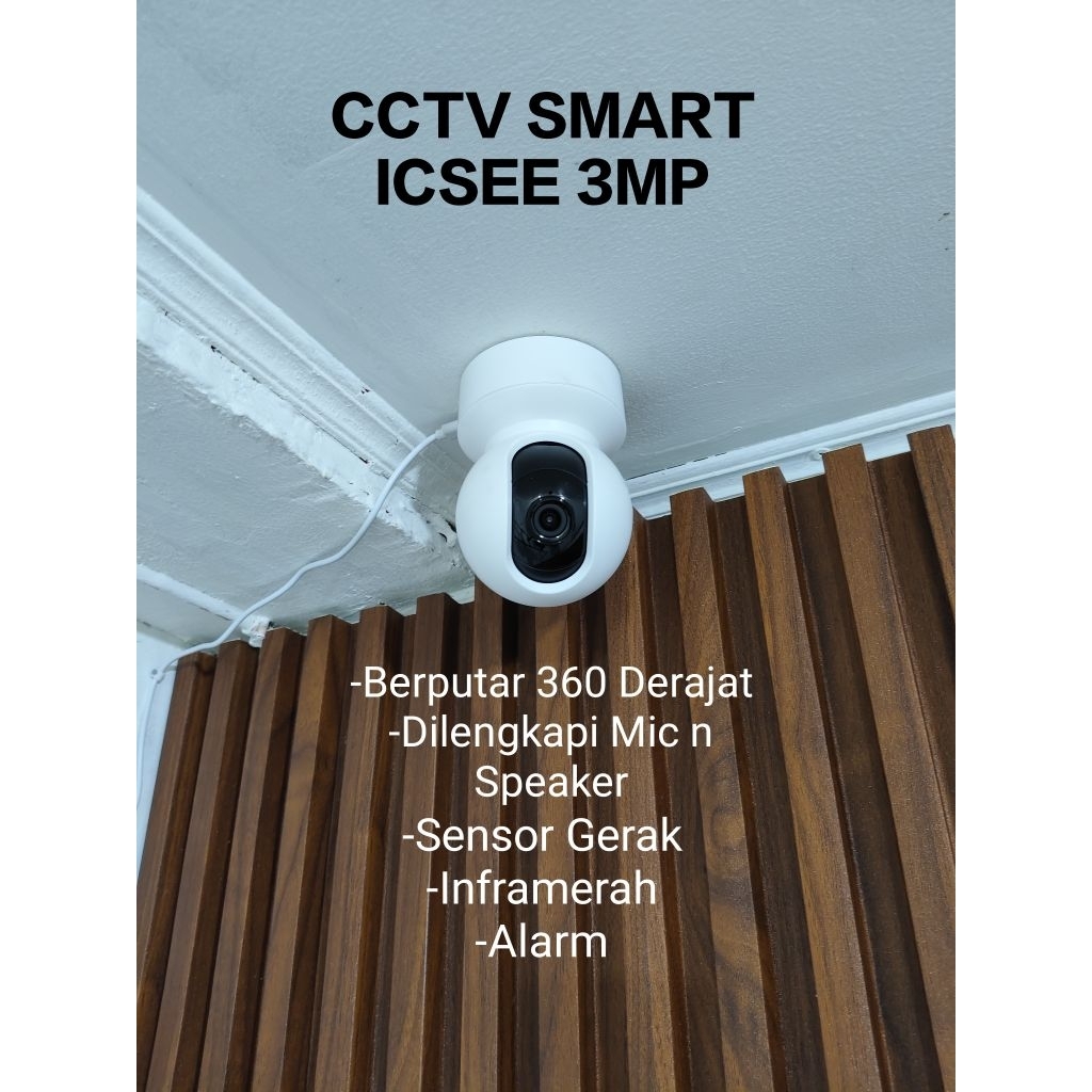CCTV Icsee 3MP Konek HP Pantau Jarak Jauh Putar dan Bersuara