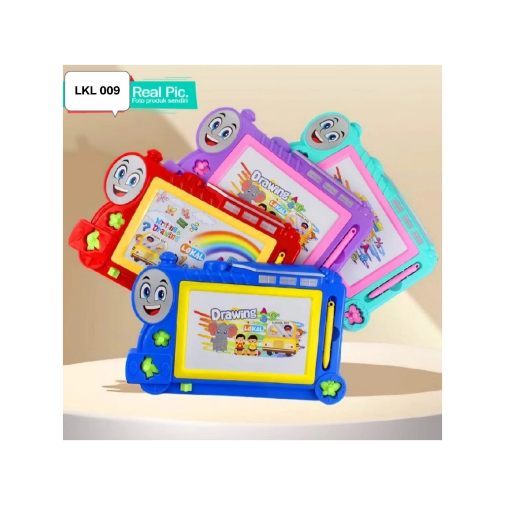 MAINAN MURAH - MAINAN PAPAN TULIS MAGNET KERETA THOMAS WARNA CERAH