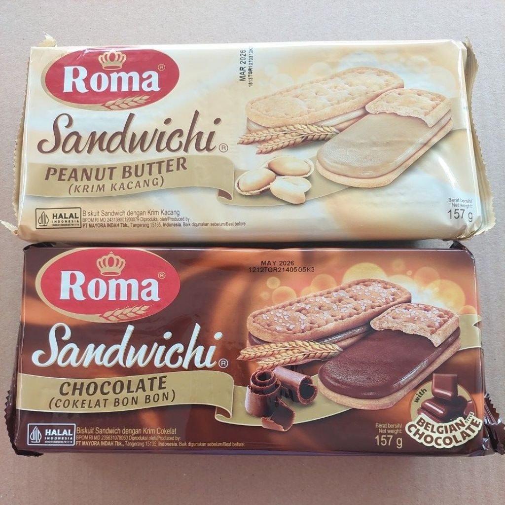 

Roma Sandwichi Biskuit Krim Coklat dan Kacang