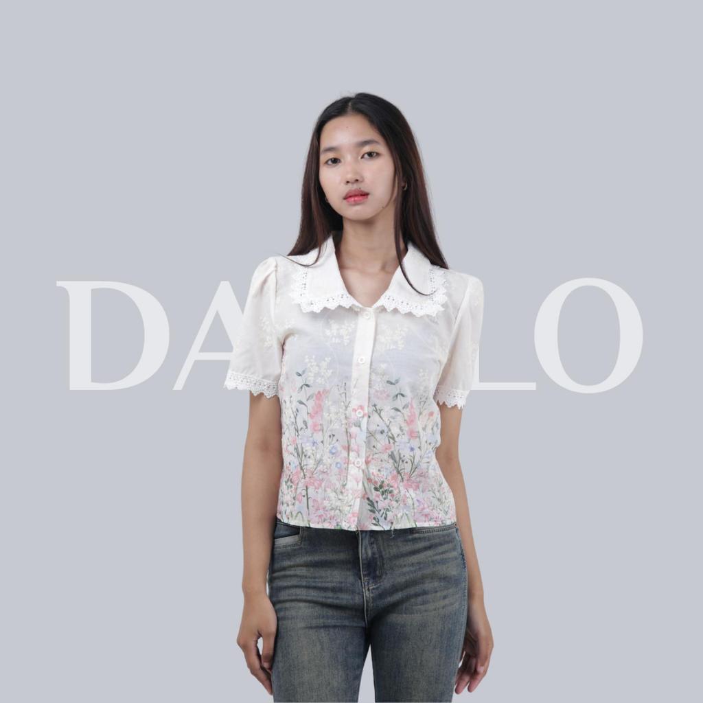 DANILO | Siska Atasan Kemeja Motif Bunga Wanita Lengan Pendek