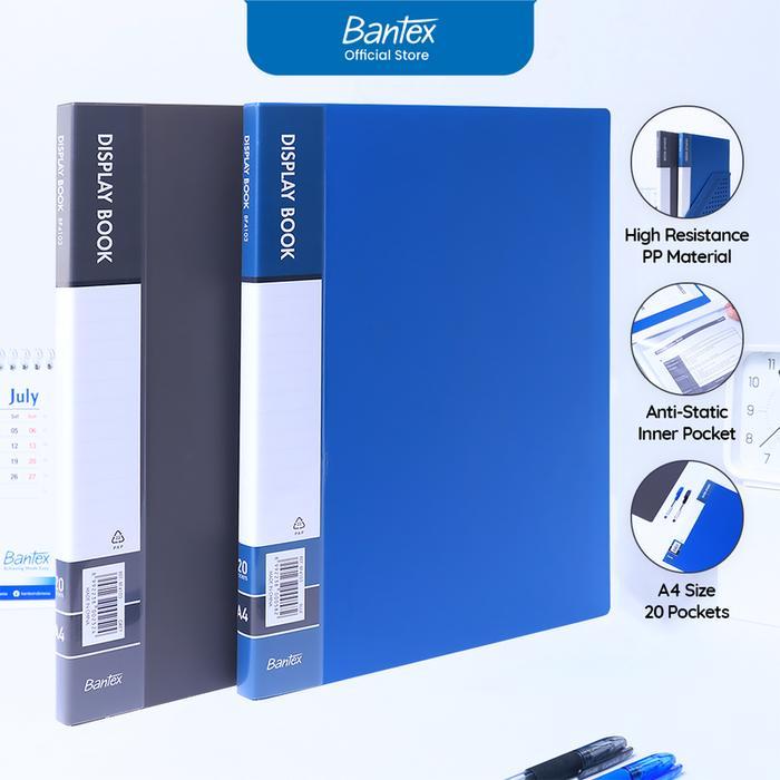 

Bantex Display Book A4 Isi 20 Pocket Bahan PP Anti-Static Warna Klasik BF4103