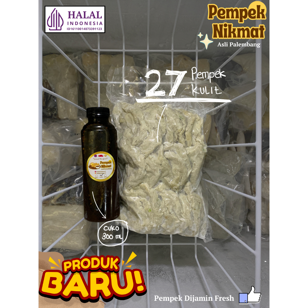 

27 Pempek Kulit + cuko 300 ml - Asli Palembang [Pempek NikMat]