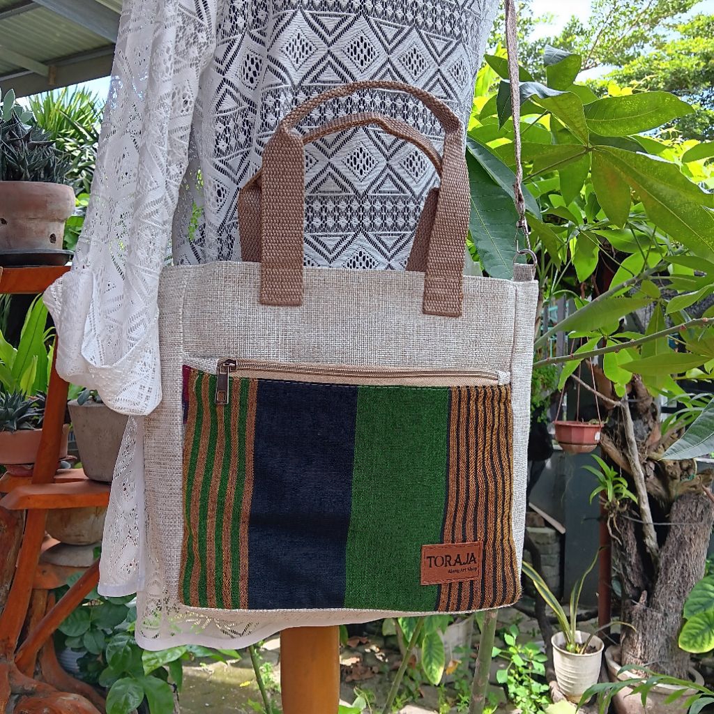 Tas Selempang 2in1 Mix Tenun Toraja Tas Tenteng