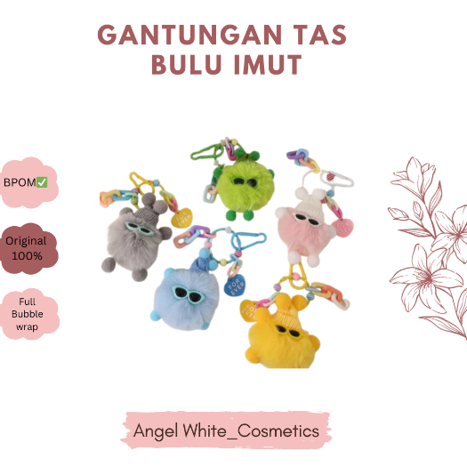 GANTUNGAN TAS BULU LUCU /AKSESORIS TAS
