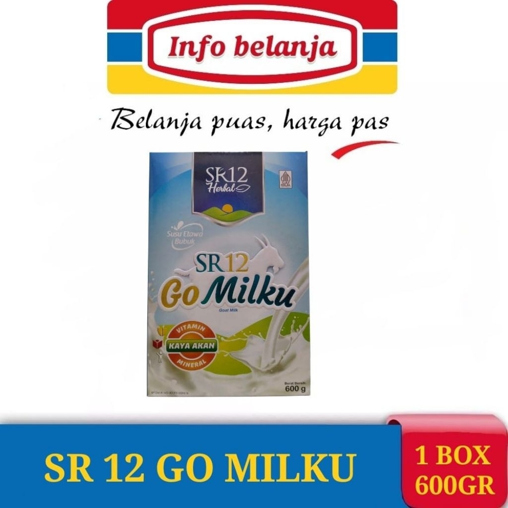 

GO MILKU SR12 SUSU KAMBING ETAWA RASA ORIGINAL 1 BOX 600 GRAM SR12 GOMILKU ASLI