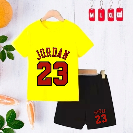 Setelan Anak 2-10 thn Jordan 23 / Stelan kaos Anak-Anak / Baju Anak Celana Pendek / Setelan anak Uni