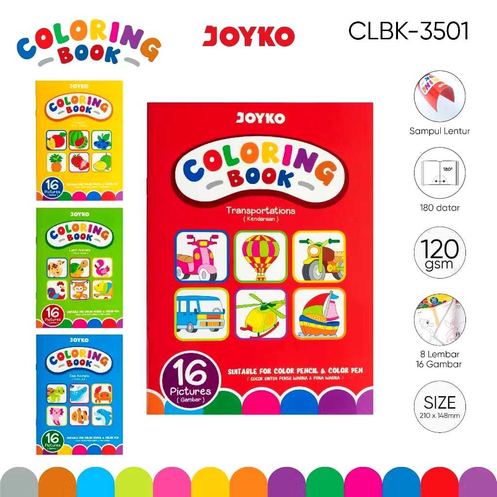 

(1 Pak Isi 10 Pc)Buku Mewarnai Anak/Buku Gambar Mewarnai Anak/Joyko Colouring Book Children