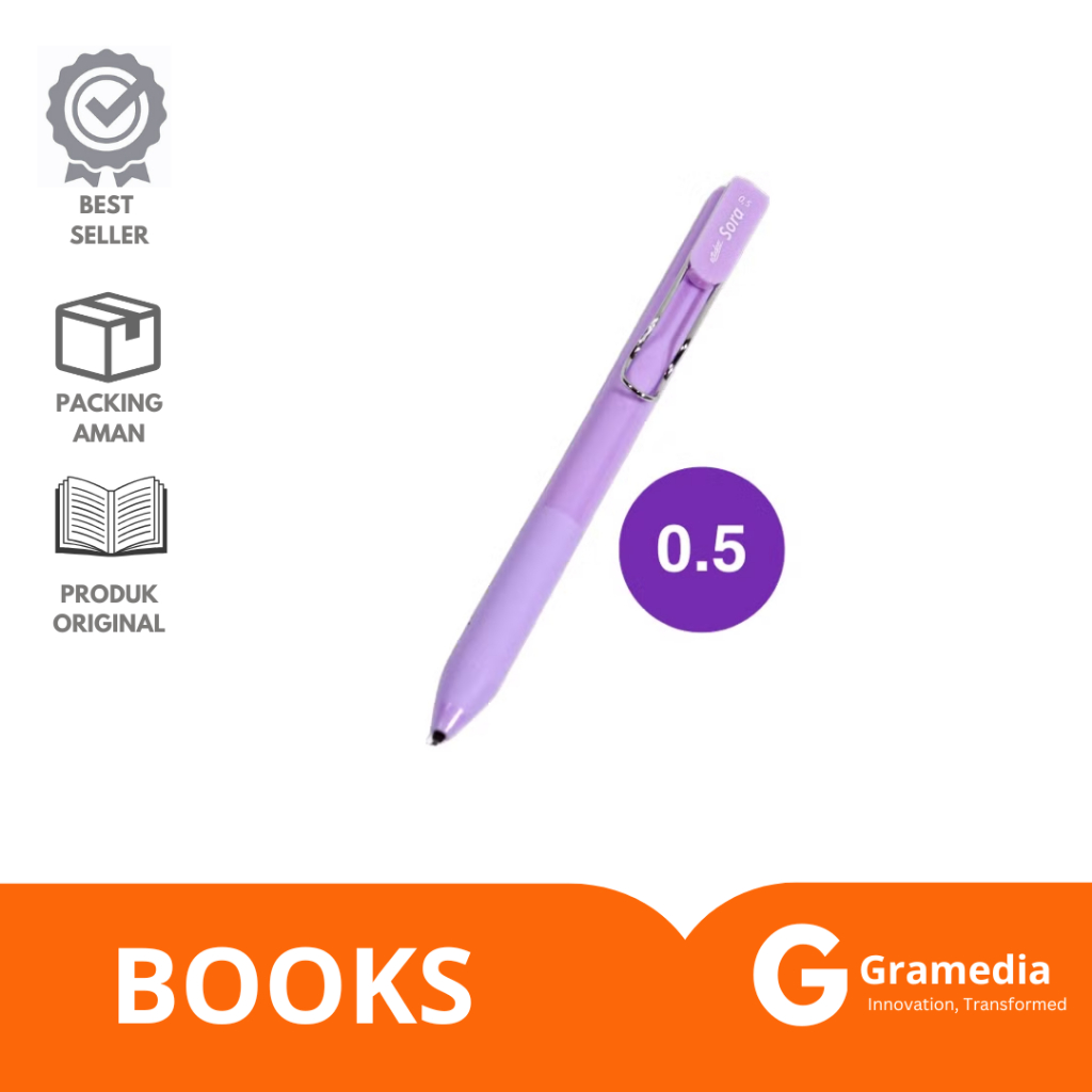 

Gramedia Lampung - Gelpen Estudee Sora 0.5 Ink Black - Purple Egp-242