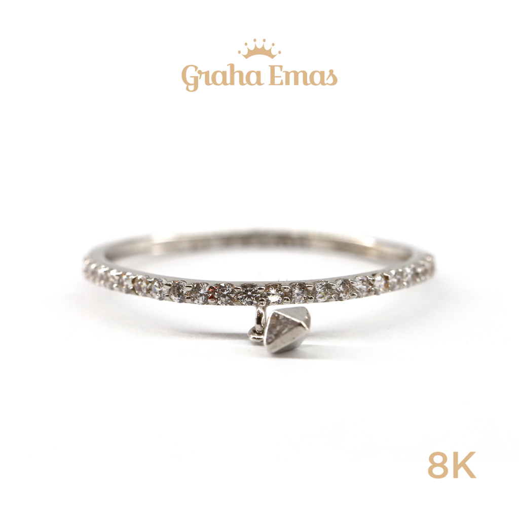 Graha Emas Cincin Emas Putih Listring 8K - White Gold Ring Listring Model 8ct [ 014Q ]