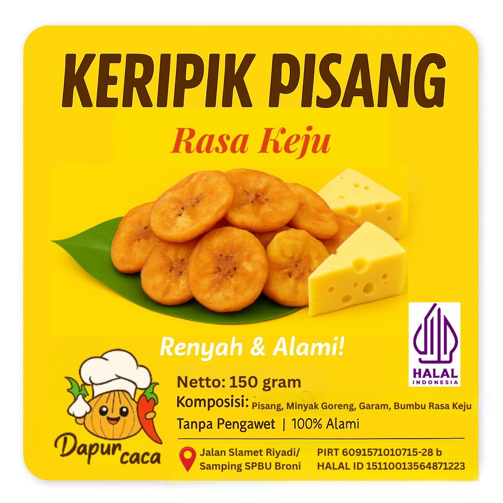 

Keripik Pisang Keju Dapur Caca
