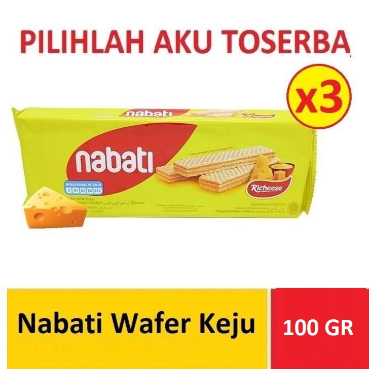 

Richeese Nabati Wafer Keju 110 gr MENJADI 100 gr - (HARGA 3 PCS)