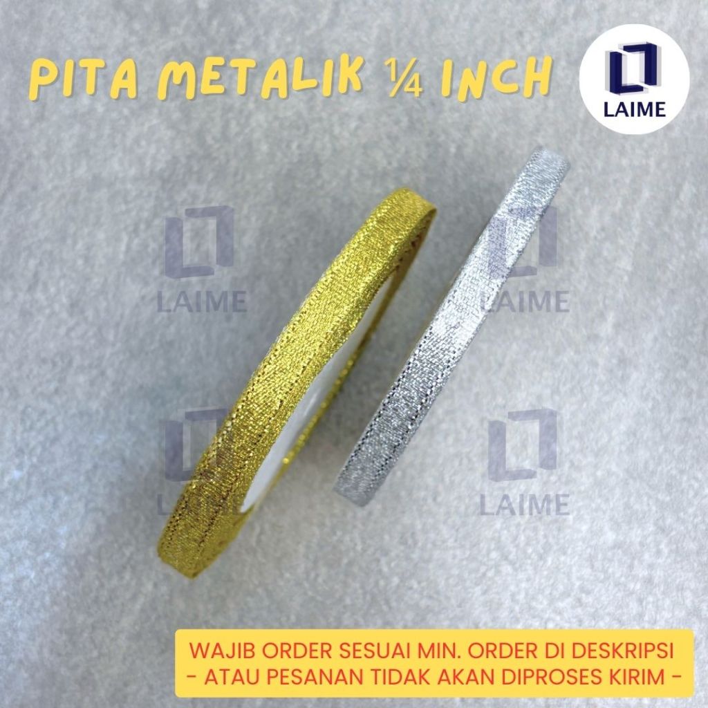 

Pita Glitter Metalik 1/4 Inch - Gliter Perak Emas - 0.6 cm 0,6 cm