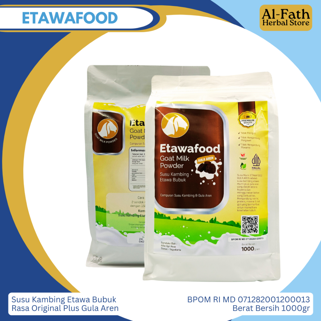 Etawafood Gula Aren - Susu Kambing Etawa Bubuk Plus Gula Aren Kemasan 1000gr - Etawafood 1kg