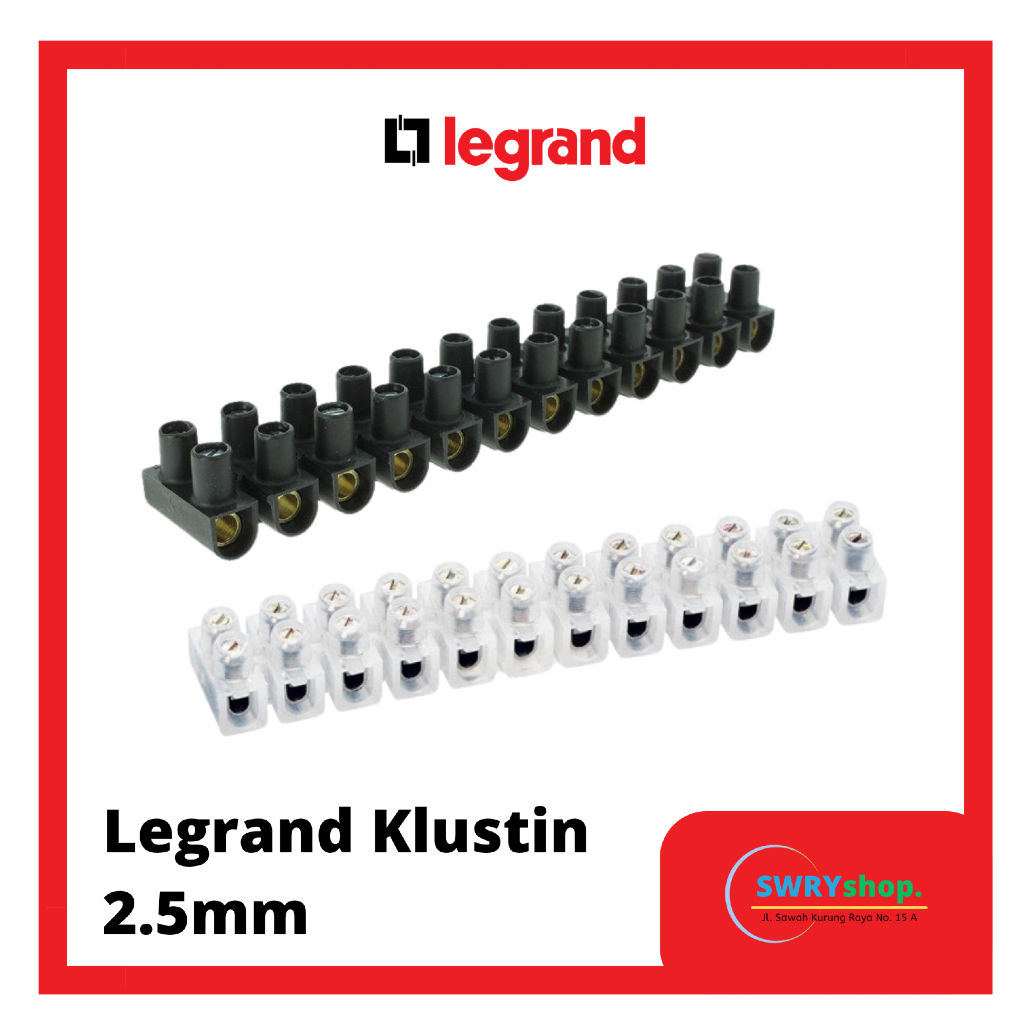 Klustin Terminal Kabel 2.5 mm Merk LEGRAND (Hitam & Putih)