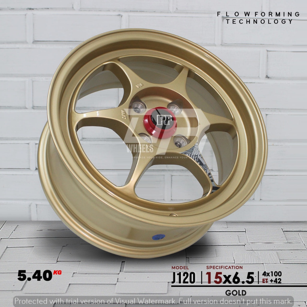 Velg mobil model enkei tulang ring 15 lebar 65 hole 4x100 et42 warna gold untuk brio,agya dll