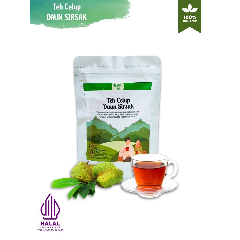 

Teh celup daun sirsak murni isi 20 pcs baik untuk kanker tumor diabetes kolesterol wasir TBC