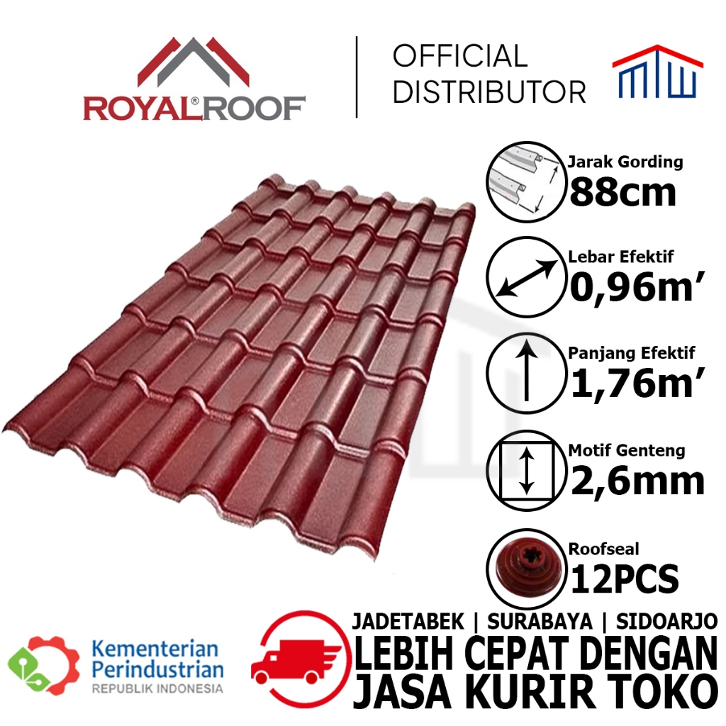 Atap uPVC Motif Genteng Royalroof Rumah, Gazebo, Gapura, Balai Desa