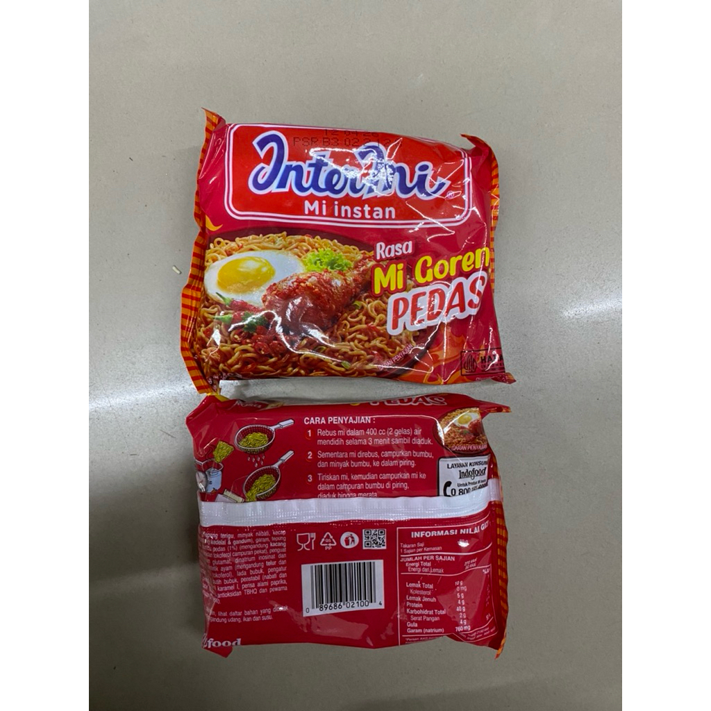 

(PER BIJI) Mie Instan INTERMIE Goreng Pedas 60gr