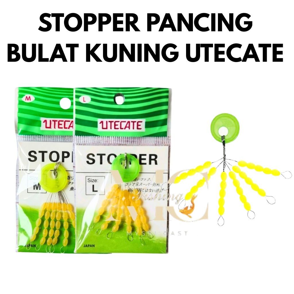 Stopper Pancing Bulat Kecil Besar Warna Kuning Isi 30 Pcs Utecate