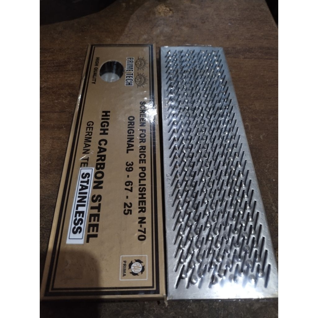 saringan padi/ayakan beras screen N70 stainlees Lubang (9) pecah buat kupas cap mata