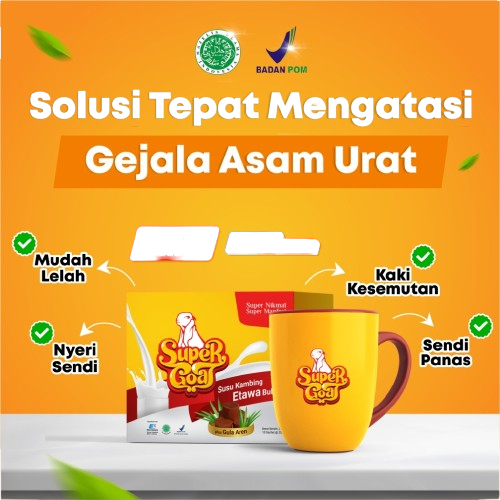 

Susu Kambing Etawa Plus Gula Aren SUPERGOAT Isi 10 Sachet