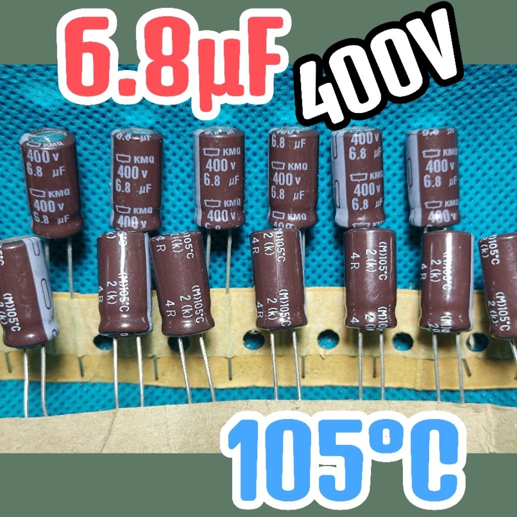 Kapasitor capasitor elko elco 400v 6.8uf 6,8uF 400v 6.8 uf 6,8 uF 400 v 400 volt ORIGINAL