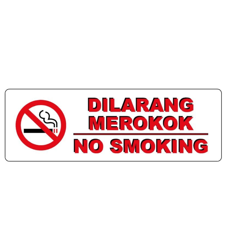 

STIKER DILARANG MEROKOK PUTIH 5x15 cm NO SMOKING VAPE RAMBU PERINGATAN BAHAYA FW