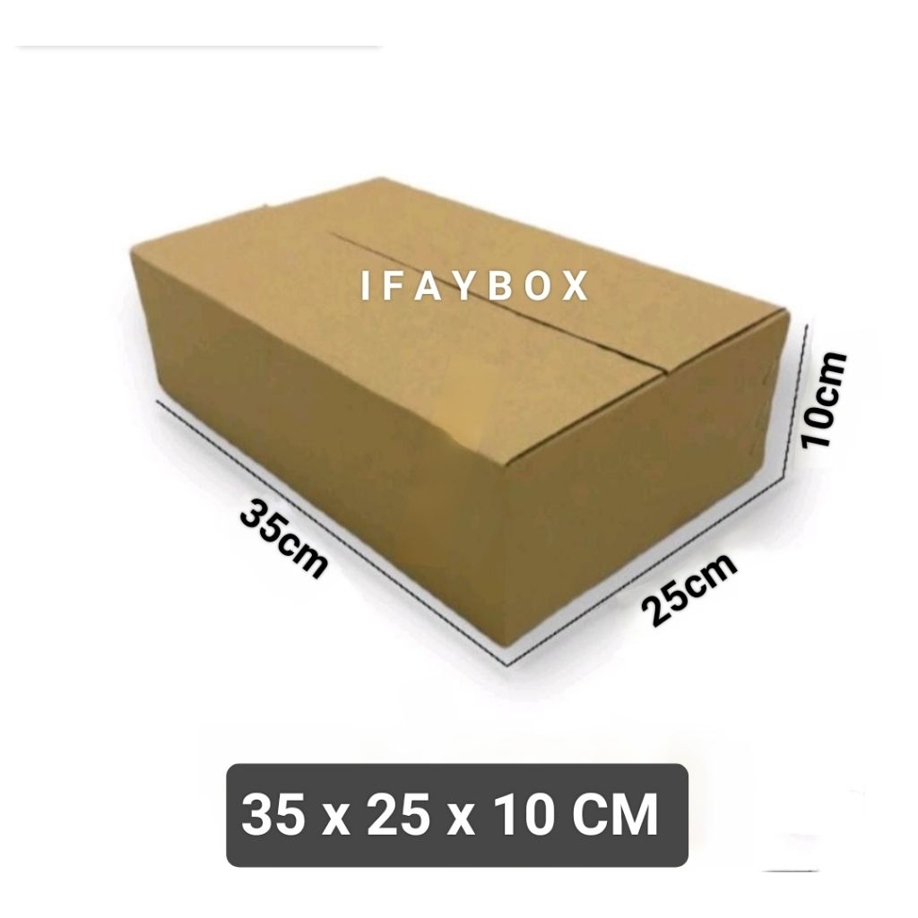 Kardus box Uk. 35x25x10 cm single wall polos