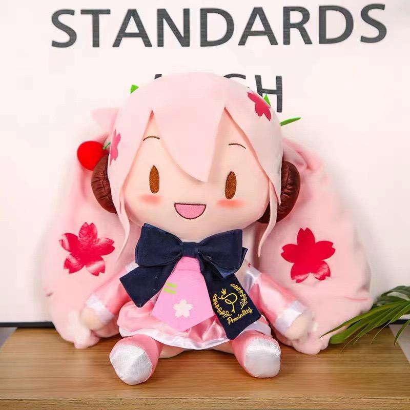 Boneka Lucu Miku Sakura Pink Imut Karakter Anime Jepang Vocaloid Kawaii Doll Cantik Hadiah Ulang Tah