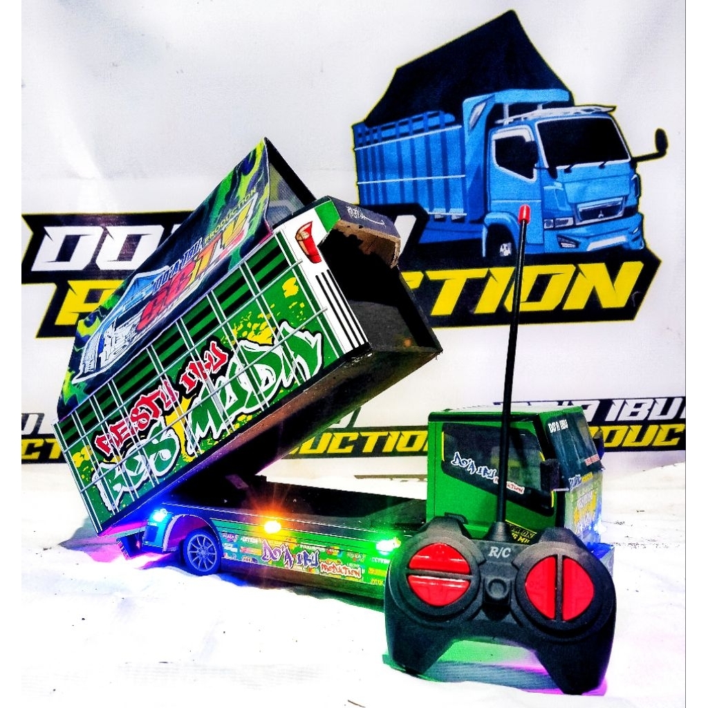 MINIATUR TRUK OLENG FUL FARIASI REMOT KONTROL BAK BISA JUNGKIT
